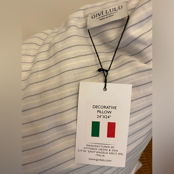 Givi Lulu Decorative Striped Pillow case only*** 24x24 New - Picture 3 of 5